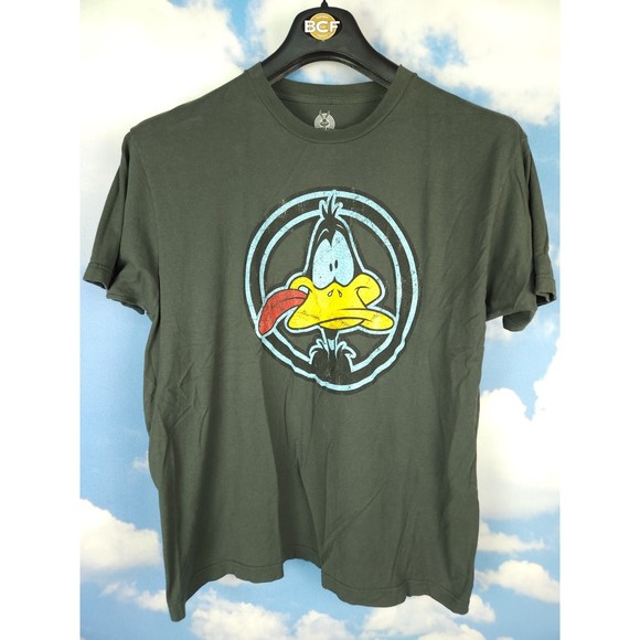 Looney Tunes Daffy Duck Logo Gray T-Shirt Size XL - Picture 1 of 4